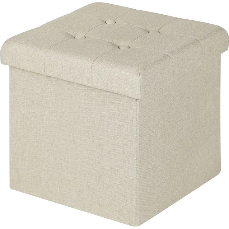 Sitzhocker Fußhocker mit Stauraum SH06 cremeweiß