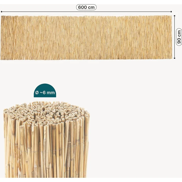 Schilfzaun Abbateggio 90x600 cm [casa. pro] – Bild 3