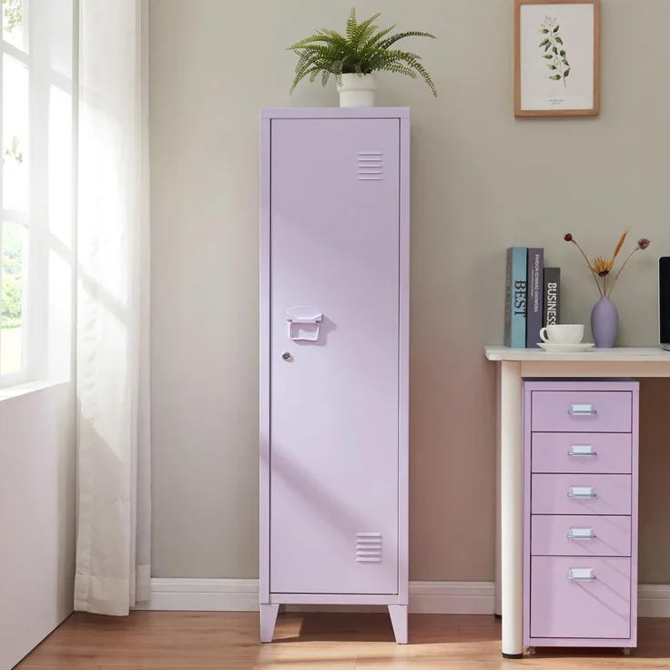 Einzelspind Kurikka 137x38x38 cm Lila [en. casa] – Bild 2