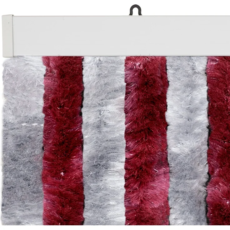 Moritz Flauschvorhang aus Chenille 56 x 185 cm bordeaux silber Türvorhang als Fliegenschutz Insektenschutz für Camping Wohnwagen – Bild 4