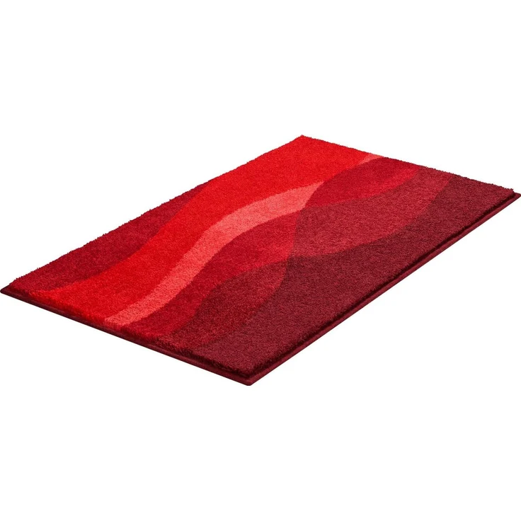 Grund Badematte Hills, Höhe 20 mm, rutschhemmend beschichtet, fußbodenheizungsgeeignet, Polyacryl, rechteckig, Badematte im Wellen-Design, mehrfarbiges Muster – Bild 1