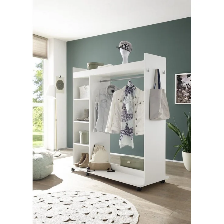 Kompaktgarderobe >Vinnie< in Weiß matt - 138x150x56cm (BxHxT) – Bild 1