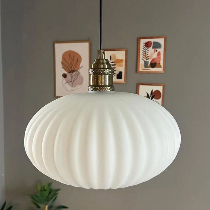 Bamyum Pendelleuchte Elegant Glas Pendelleuchte Hängelampe Restaurant Halle Beleuchtung, ohne Leuchtmittel – Bild 3