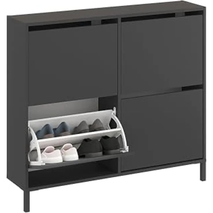 KOMTO Schuhschrank Trek 4 - Schuhregal Geschlossen mit 4 Klappen