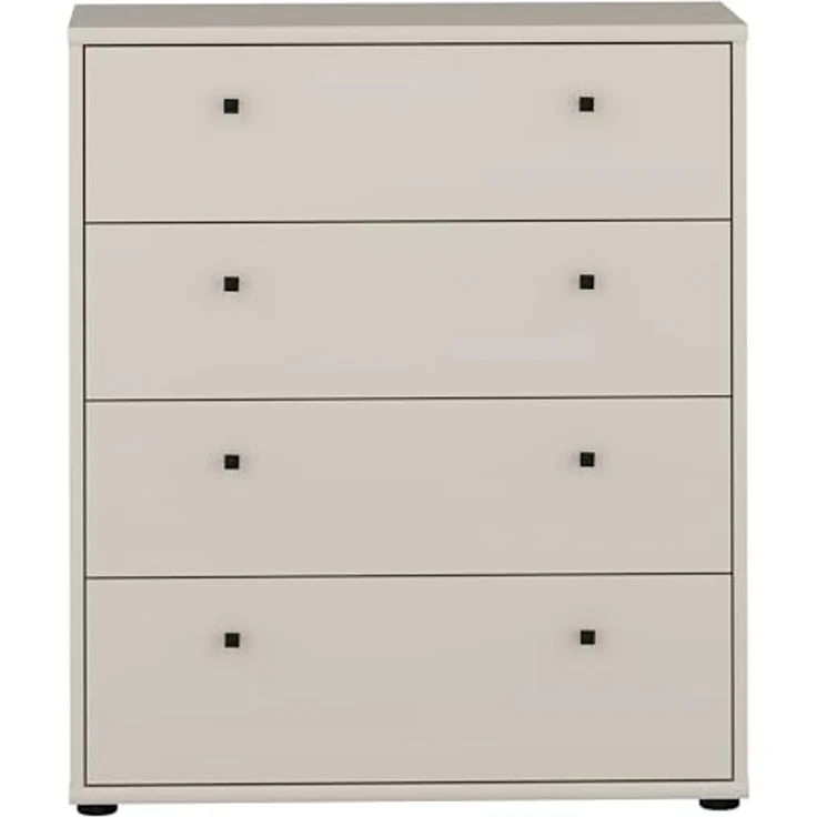 Forte TEMPRA 2 Kommode 70 80, Moderne Kommode mit 4 Schubladen, Schlafzimmer, Wohnzimmer, Büro, Holzwerkstoff, Kaschmir|Beige, 73,7 cm breit x 85,5 cm hoch x 34,8 cm tief – Bild 4