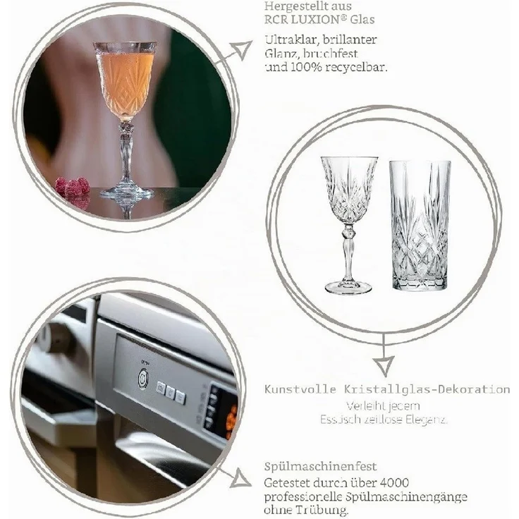 RCR Cocktailglas RCR Melodia Martiniglas 210 ml 6er Set, Kristallglas – Bild 3