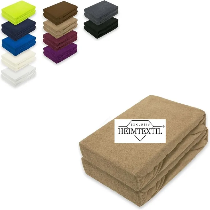 Frottee Spannbettlaken Rundumgummizug Marke Doppelpack 140 x 200 cm Sand