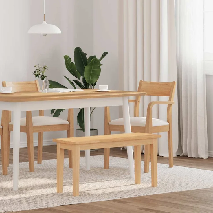 vidaXL Bank 90 cm Massivholz Gummibaum 4102595 – Bild 1