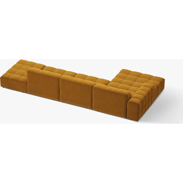 Micadoni Ecksofa Jennifer 5-Sitzer Samt Bluvel Gelb Links – Bild 5