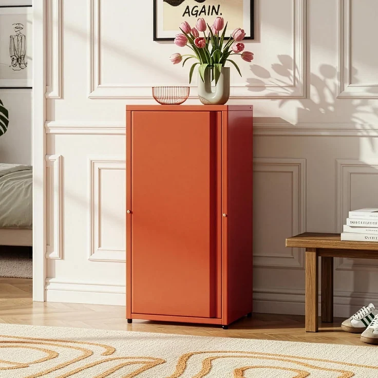 Metallschrank Burlöv Stahl Ziegelrot [en. casa] – Bild 1