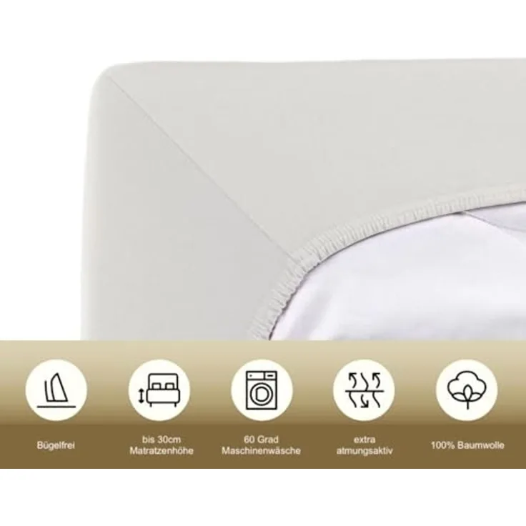 Traumschlaf Premium Interlock Jersey Spannbettlaken|180x200 - 200x200 cm| silber