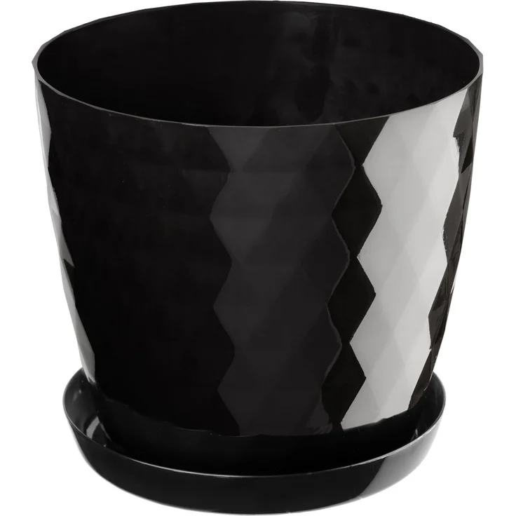 KADAX Blumentopf aus Kunststoff mit Ständer, Blumenabdeckung, 20 cm, Schwarz – Bild 7
