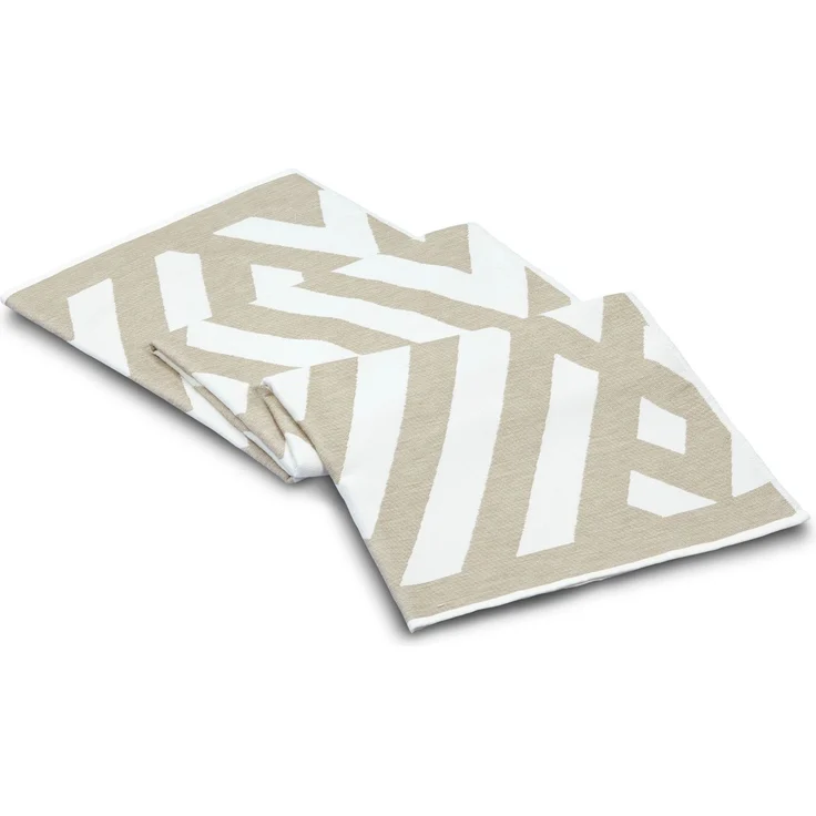 Mijolnir 'Geometric - Warm Grey' Fouta (Strandtuch), Warmgrau / Weiß, 100 x 180 cm – Bild 2