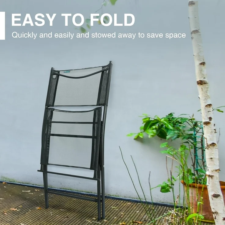 Homecall Klappbarer Gartenstuhl - (Schwarz) – Bild 5