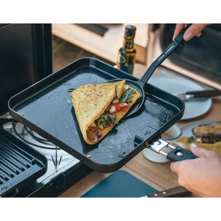 Cadac Glatte Universal-Grillplatte für 2-Cook 3, Aluminium schwarz, 25 x 27 cm – Bild 7