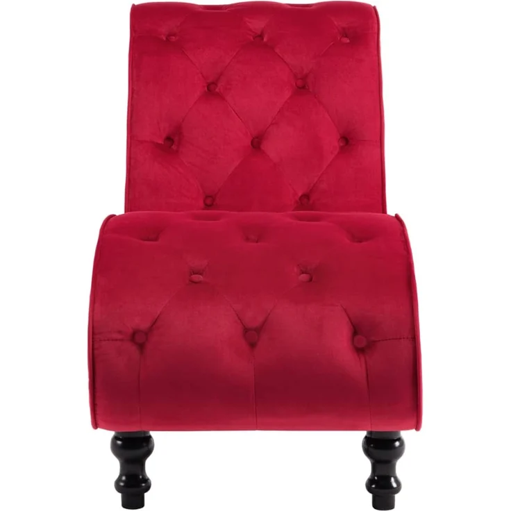 vidaXL Chaiselongue Rot Samt 248613 – Bild 3