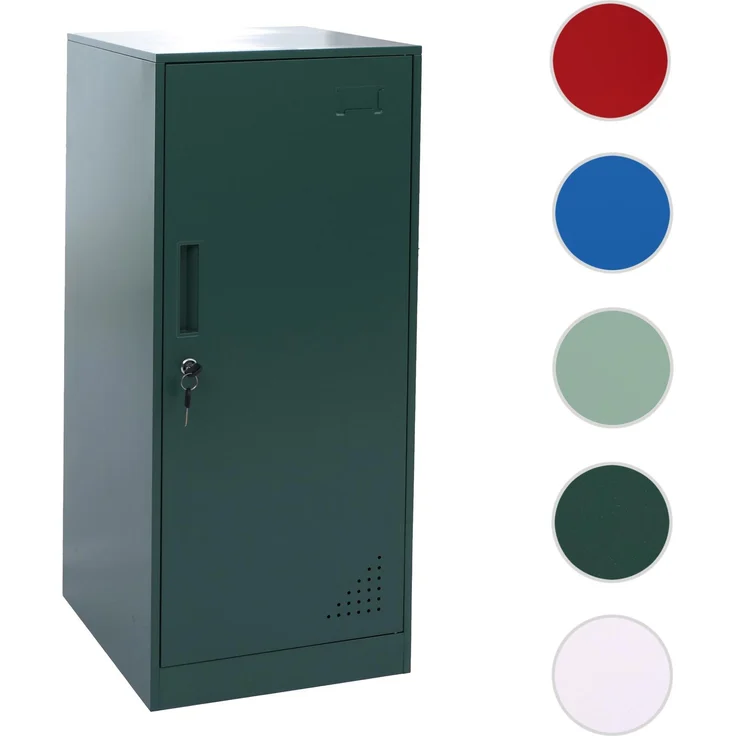 Spind HWC-P63, Schließfach Wertfachschrank Schließfachschrank Tür Kleiderstange, 90x38x45cm Stahl ~ grün – Bild 10