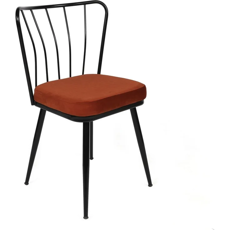 Skye Decor 'Yıldız-945 V4' Stuhlset (4-teilig), Ziegelrot / Schwarz, 43 x 82 x 42 cm – Bild 2