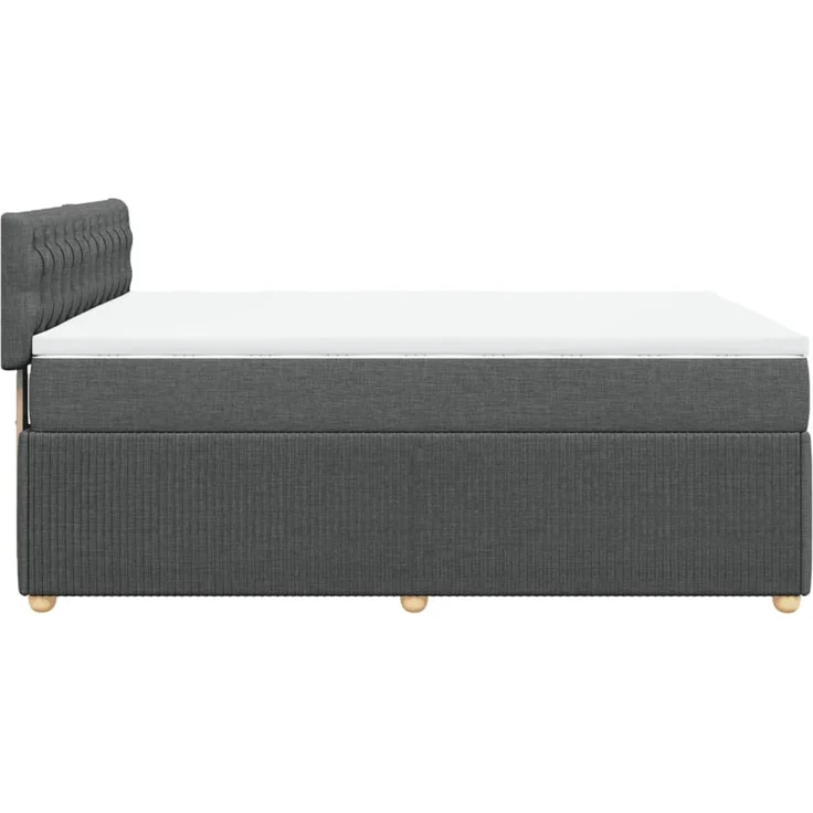 vidaXL Boxspringbett mit Matratze Dunkelgrau 140x200 cm Stoff 3289787 – Bild 7