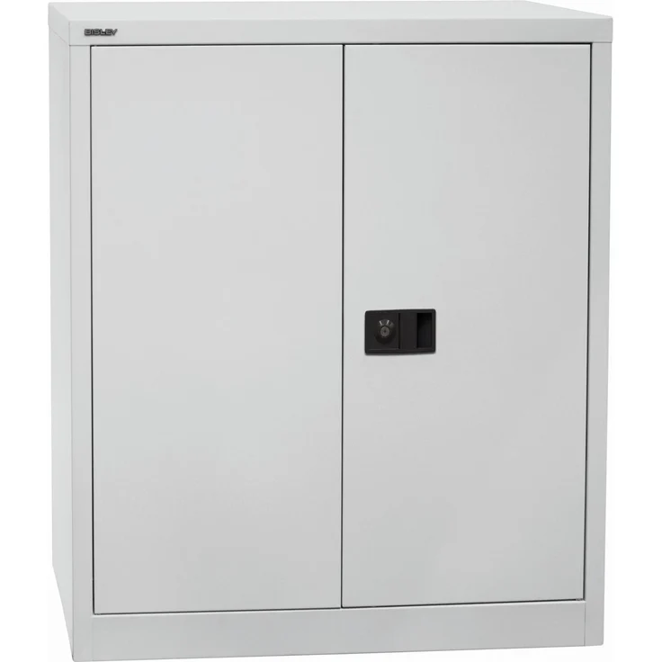 Bisley 'Universal' Flügeltürenschrank, Oxfordblau / Lichtgrau, 100 x 40 x 91,4 cm, 1 verzinkter Fachboden – Bild 1