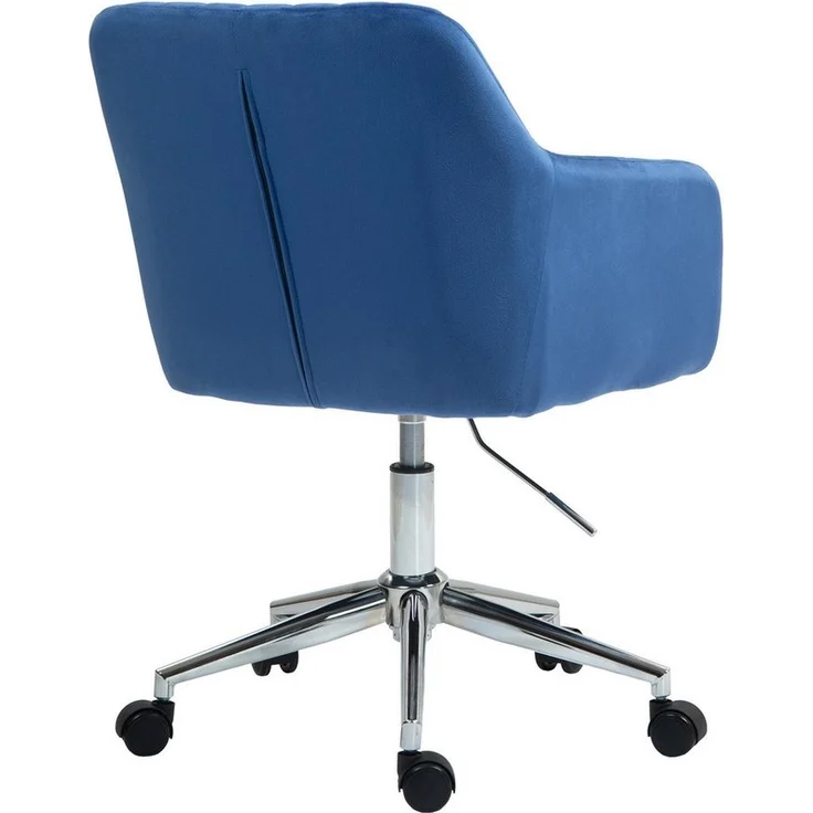 SVITA Bürostuhl OLIVER, Schreibtischstuhl, Drehbar, Höhenverstellbar, Samt, Blau – Bild 3