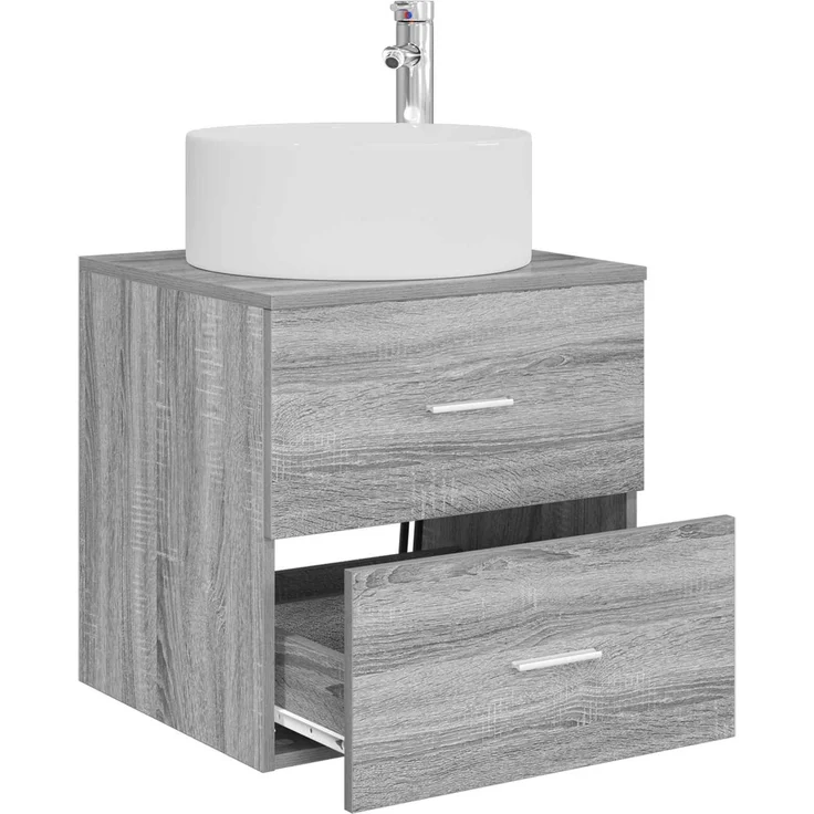 vidaXL Wandmontierter Waschbeckenunterschrank Sonoma-Grau 890323 – Bild 3