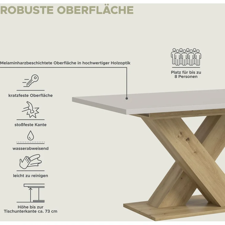Motion Esstisch in Kaschmir Nachbildung – Bild 8