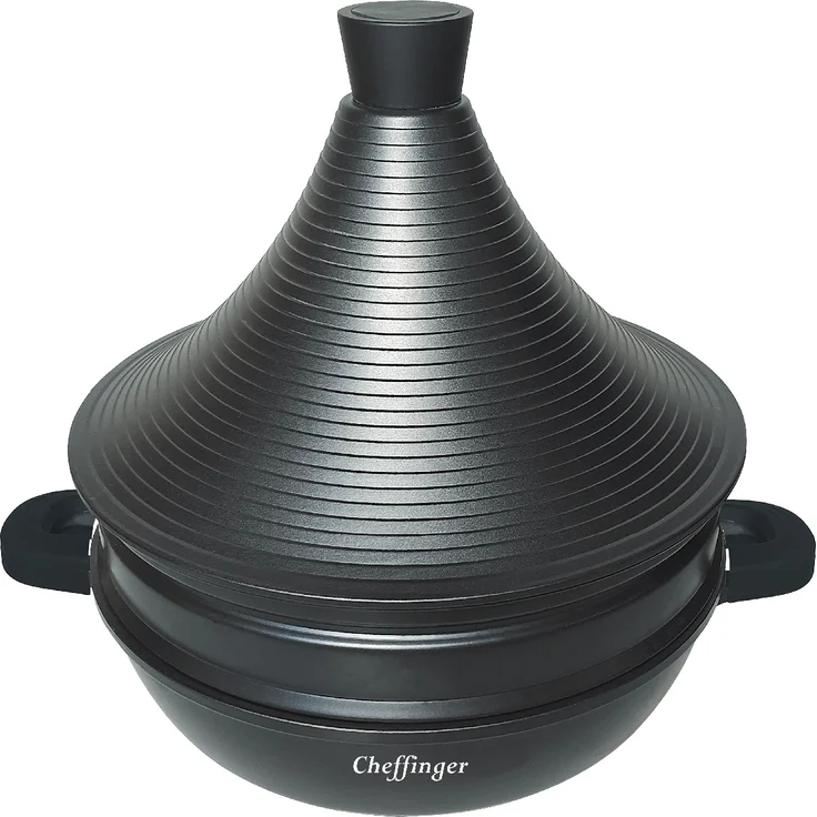 4 in 1 Tajine Topf mit Silikongriffe ø28 cm Garer Dampfgarer Schwarz Induktion – Bild 2