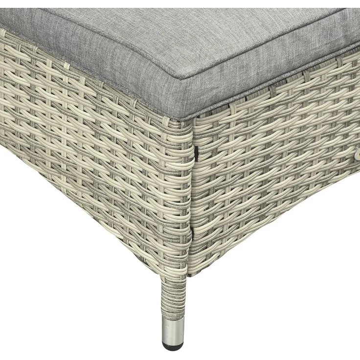 Outsunny Gartenliege Tisch 3er-Set Gartenmöbel, Polyrattan+Metall Grau, Liege, 3 St, Sonnenliege, Modern, Stabil, Praktisch, Witterungsbeständig – Bild 9