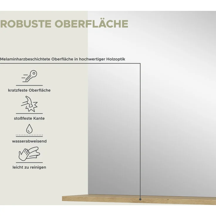 Xonox Scout Spiegel (B/H/T: 60x79x18 cm) in Salbei und Artisan Eiche Nachbildung – Bild 7