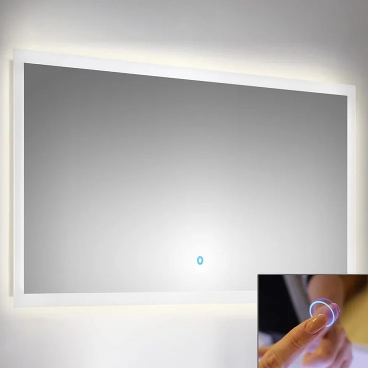 LED Spiegel 140cm mit Touch Bedienung B x H x T ca. : 140 x 60 x 3,2 cm – Bild 3