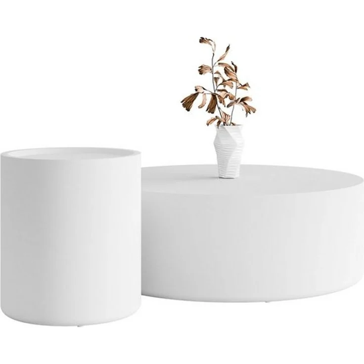 Lookway Couchtisch DUALO Couchtisch-Set – Modernes Design fürs Wohnzimmer (2er Set), Durchmesser: ⌀90 cm & ⌀40 cm – Bild 4