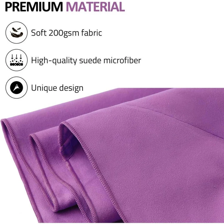 Mikrofaser Handtuch Ultra Leicht Schnelltrocknend 180cm x 90cm Violett XL – Bild 5