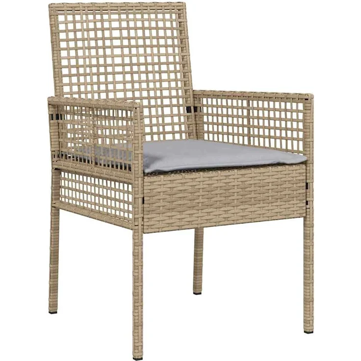 vidaXL Gartenstuhl mit Kissen 2 pcs Beige 55 x 53 x 85 cm Poly-Rattan 42003448 – Bild 3