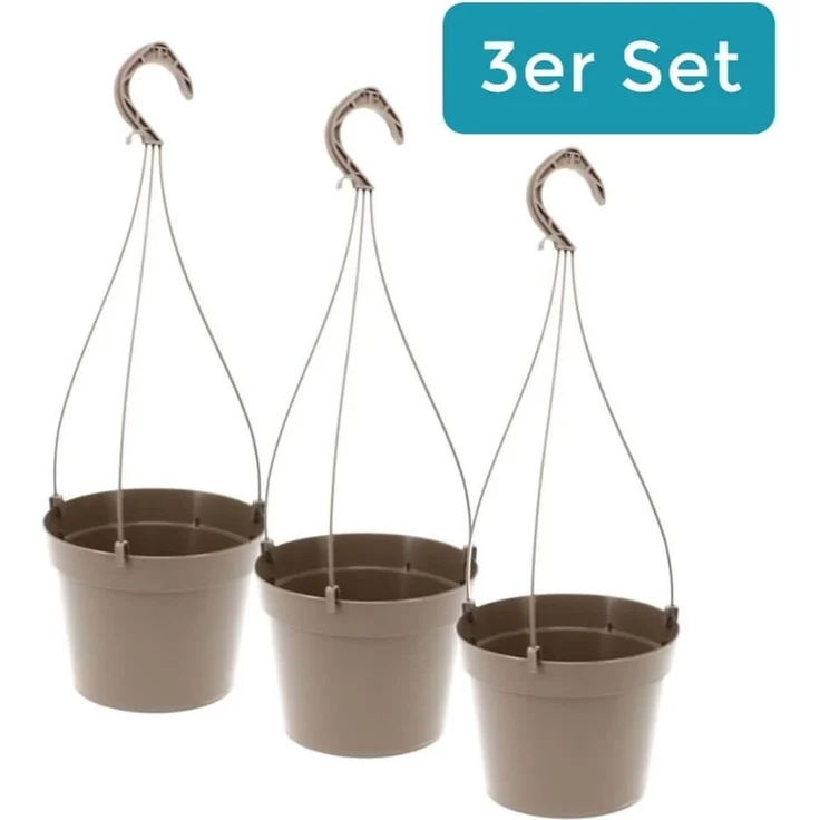 GarPet Blumentopf Blumenampel 3er Set Blumentopf Hängend Hängeampel Hängeblumentopf Set – Bild 1
