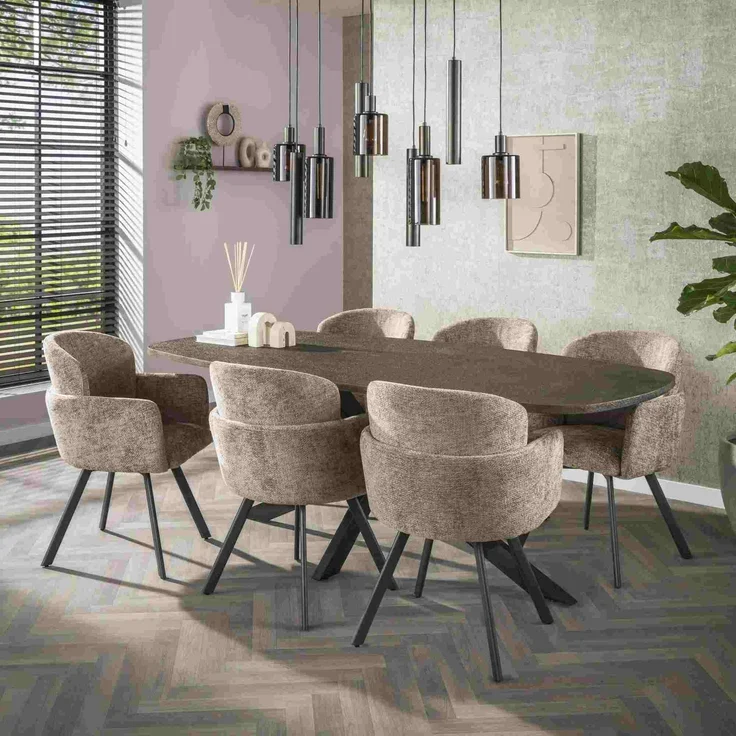 Esstisch Kivon Bronze-Metallic - oval mit Spider-Gestell, 215 cm – Bild 7