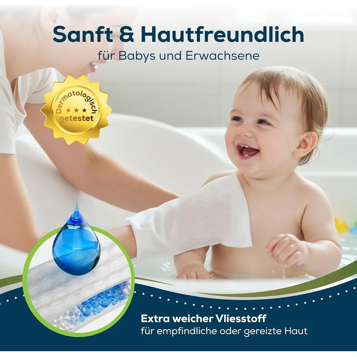 Sensalou Einmal-Waschhandschuh Sensalou Einmal Wasch Handschuh Einweg Lappen Erwachsene Baby Kinder (100-St) – Bild 5