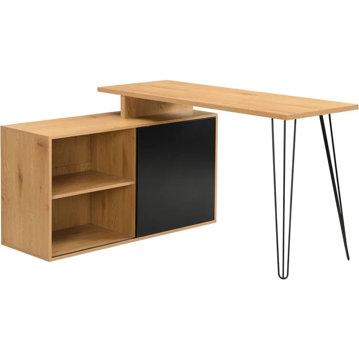 FINEBUY Schreibtisch FB116775 Eckschreibtisch Schreibtischkombination mit Schrank L Form (Moderner Eckschreibtisch im Industrie-Design), Viel Stauraum durch integriertes Sideboard – Bild 6