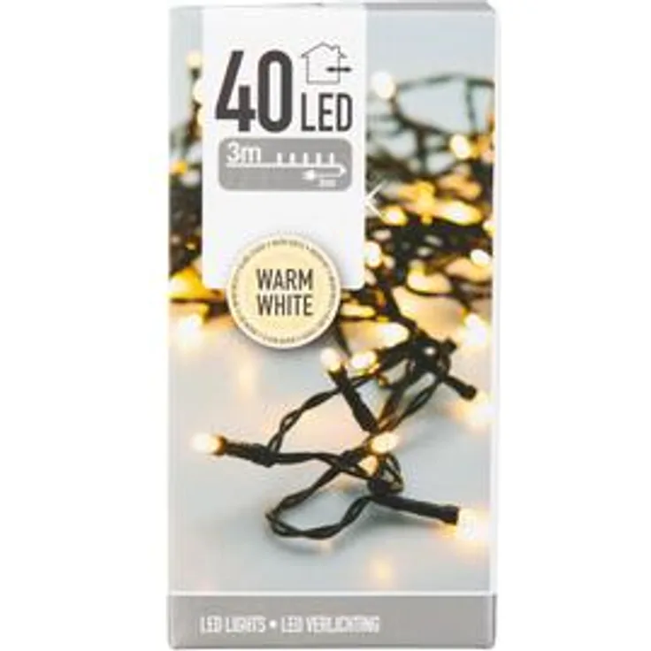40er LED Lichterkette - ca. 3 m - warmweiß
