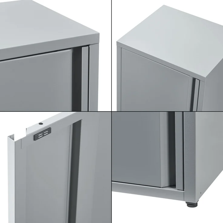 [en. casa] 'Burlöv' Metallschrank, Stahl Grau, 88 x 40 x 35 cm – Bild 6