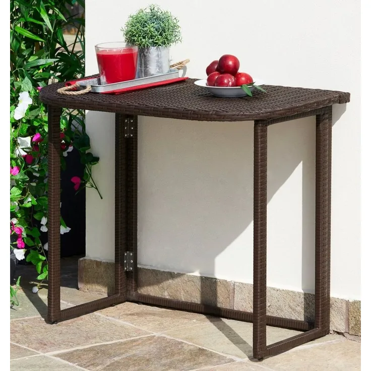 MERXX Gartentisch Rattan, 50x90 cm