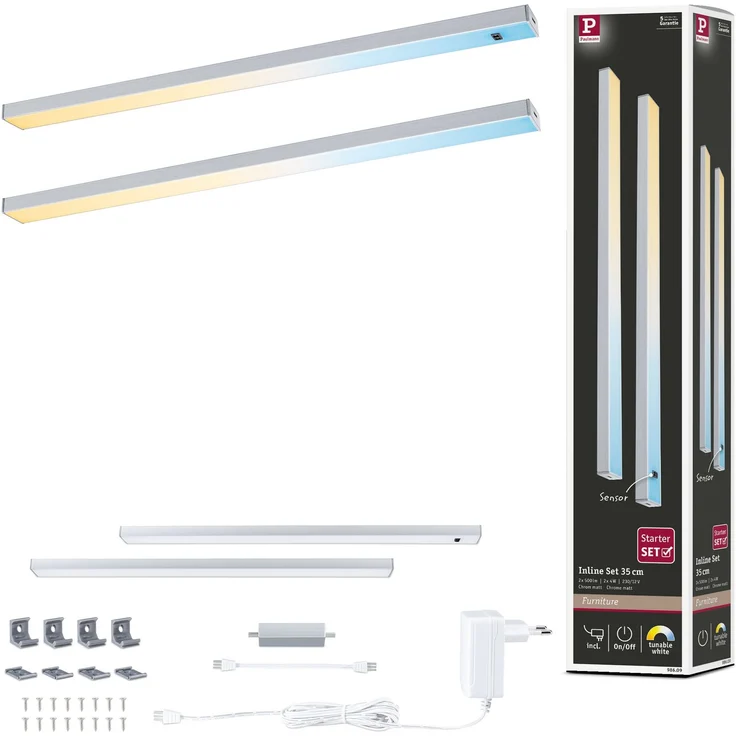 Paulmann 98609 LED Unterschrankleuchte Inline Basis 2er-Set 35cm tunable white chrom matt – Bild 6