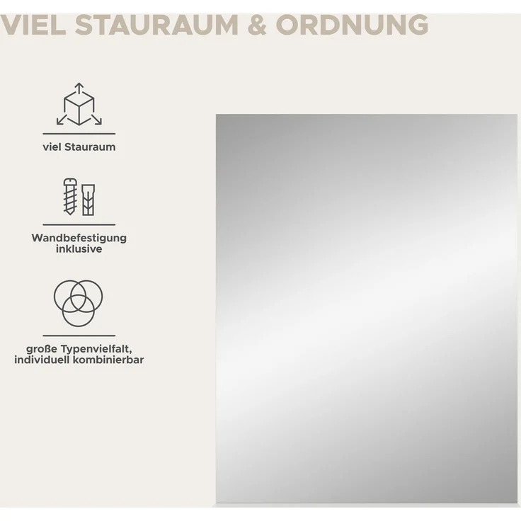 Xonox Scout Spiegel (B/H/T: 60x79x18 cm) in weiß Nachbildung – Bild 8