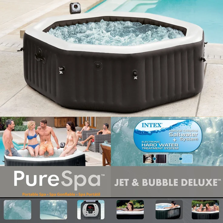 Intex 'PureSPA – Jet + Bubble Deluxe' Whirlpool, für 6 Personen, 211x211x71 cm – Bild 3