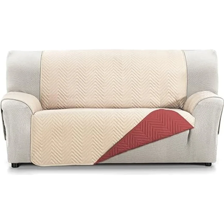 Martina Home Milano 4-Sitzer-Sofabezug – Beige/Rot – Bild 1