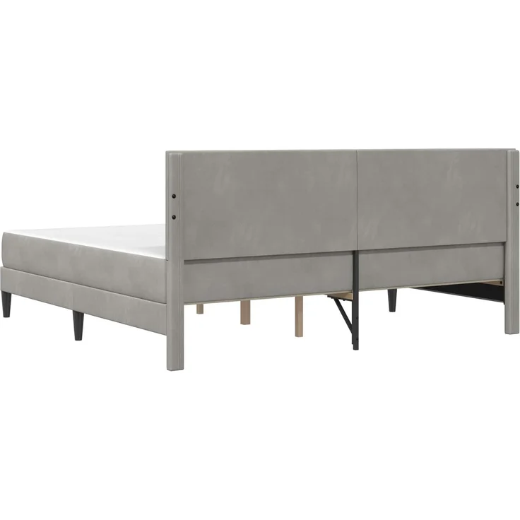 vidaXL Bettgestell mit Matratze Hellgrau 180x200 cm Samt 3415066 – Bild 8