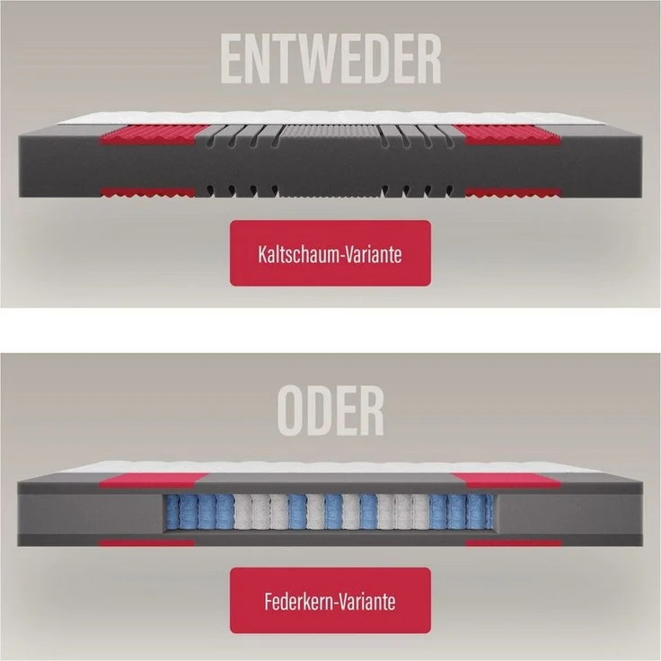 Kaltschaummatratze Neuheit: Paradies Prolife Supreme, Testsieger Stiftung Warentest, Paradies, 22 cm hoch, Note GUT (2,2), getestet in 90x200 cm, Härtegrad 3 – Bild 1