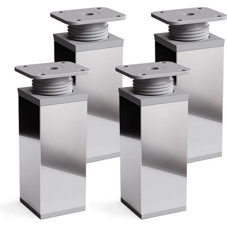 sossai® Möbelfuß Design-Möbelfüße, 4er & 8er Set, höhenverstellbar MFV1, Farbe: Chrom, (4-St), Farbe: Chrom – Bild 4