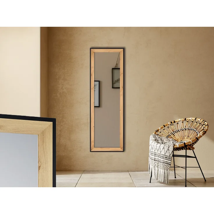 MIRRORS AND MORE 'Branda' Rahmenspiegel MDF, Artisan-schwarz, 50x150cm