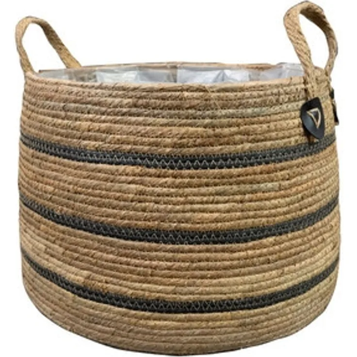 Ter Steege Zimmerpflanzenkorb Seegras Beige-Schwarz D 35 cm H 27 cm